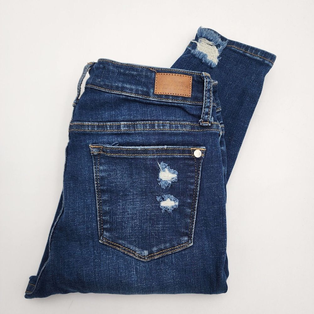 Judy‎ Blue Jeans Womens 5/27 Blue Skinny Fit Mid Rise Stretch Denim Distressed